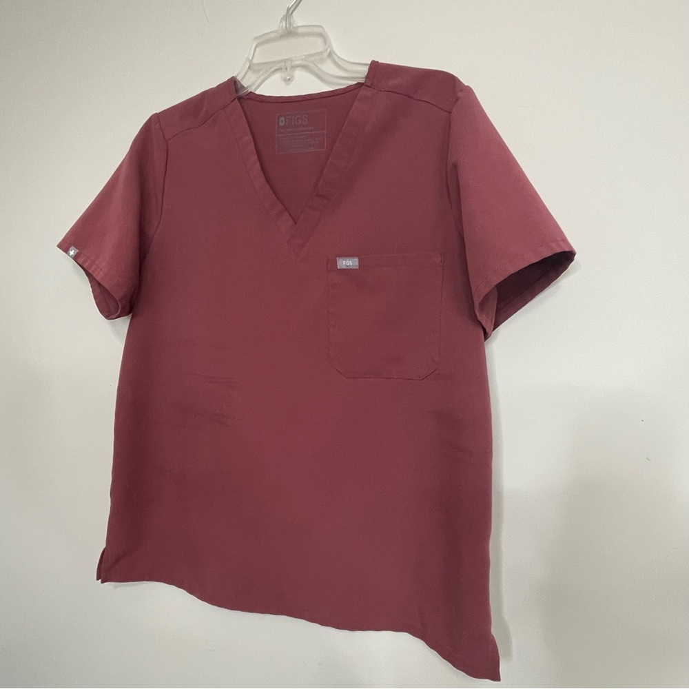 Figs Burgundy V-Neck Scrubs - Size Large ~ Healthcare ~ Caregivers